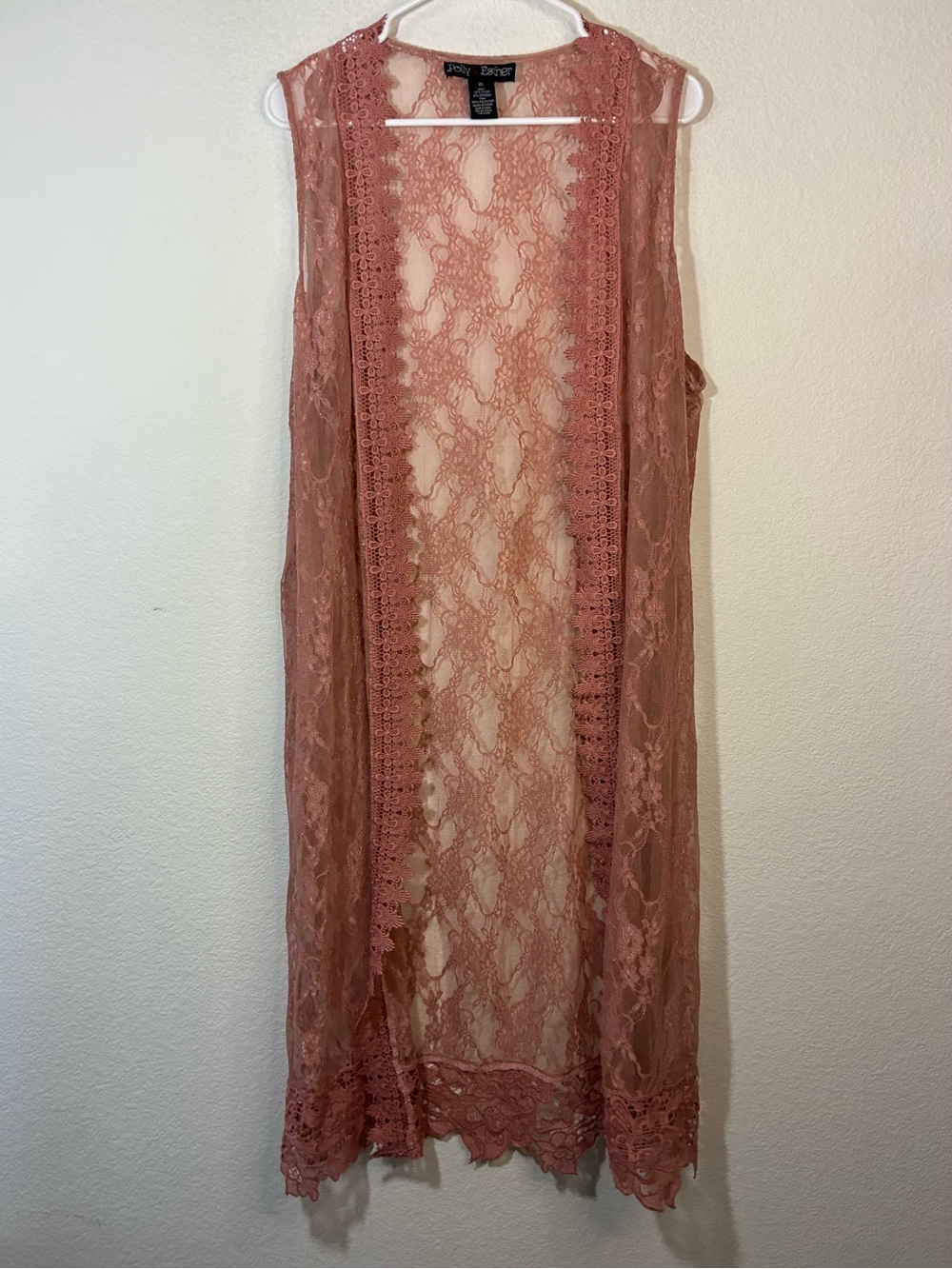Polly &  Esther Peachy Lace Duster, XL